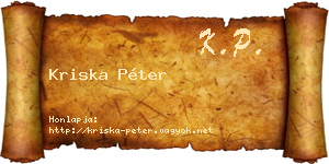 Kriska Péter névjegykártya